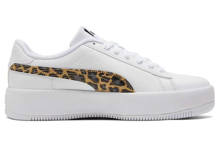 (WMNS) PUMA Lily Platform Sneakers White/Black 384894-02