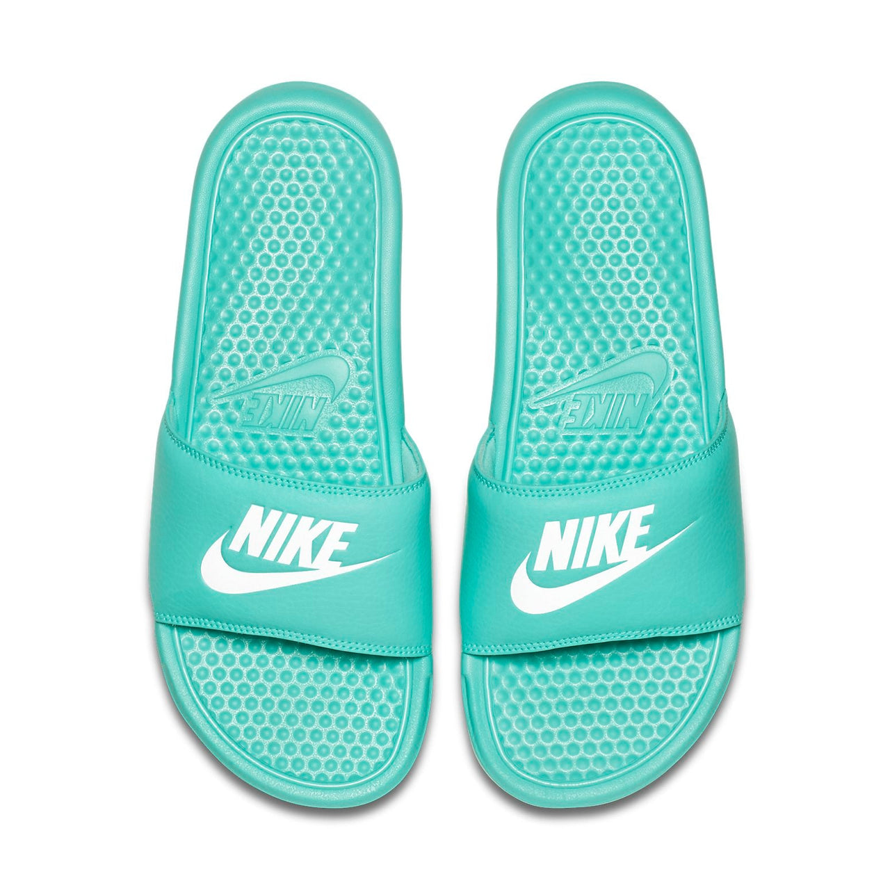 (WMNS) Nike Benassi Just Do It Green Slide Tiffany Blue 343881-314