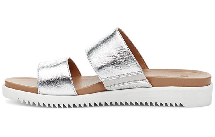 (WMNS) UGG Zyle Metallic Slide Silver Slippers 1116391-SLVR