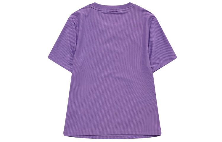 (WMNS) Fila Alphabet Printing Sports Round Neck Short Sleeve Purple T61W021705A-VT