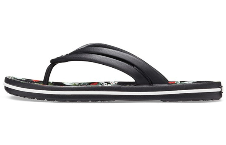 (WMNS) Crocs Crocband Flowers Flip-Flops Black 206101-0FF