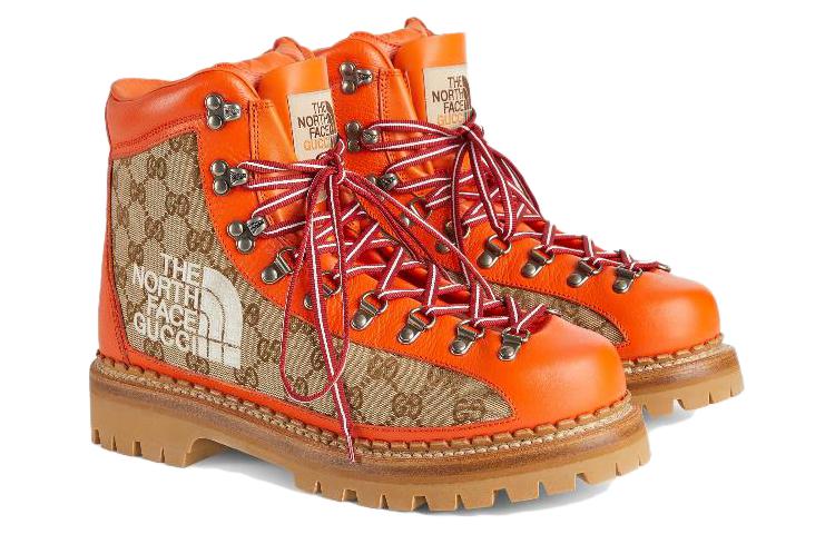 Gucci x The North Face Canvas Leather Boots 'Orange' 679914-18A40-7570