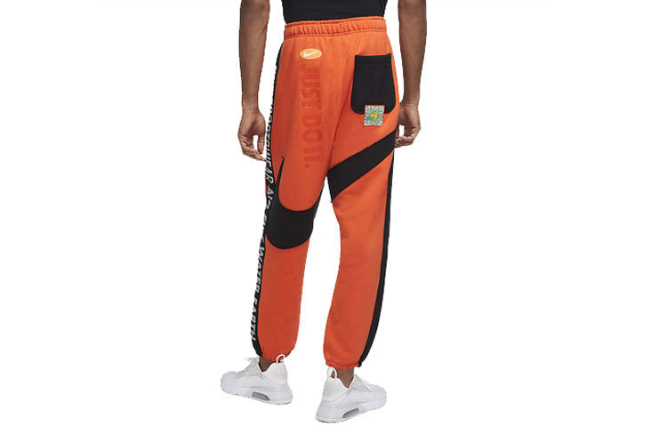 Nike Printing Alphabet Logo Sports Long Pants Orange DC2723-891