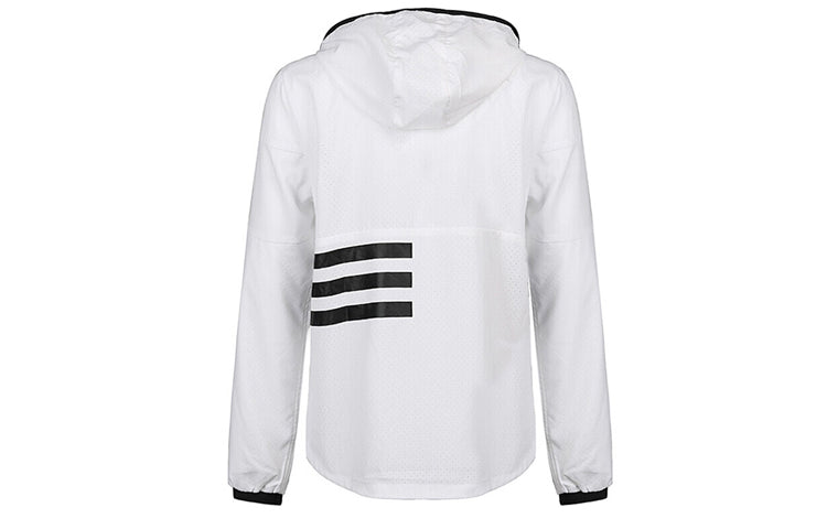 (WMNS) adidas neo CS WINDBREAKE Windproof Hooded Jacket White DM2116