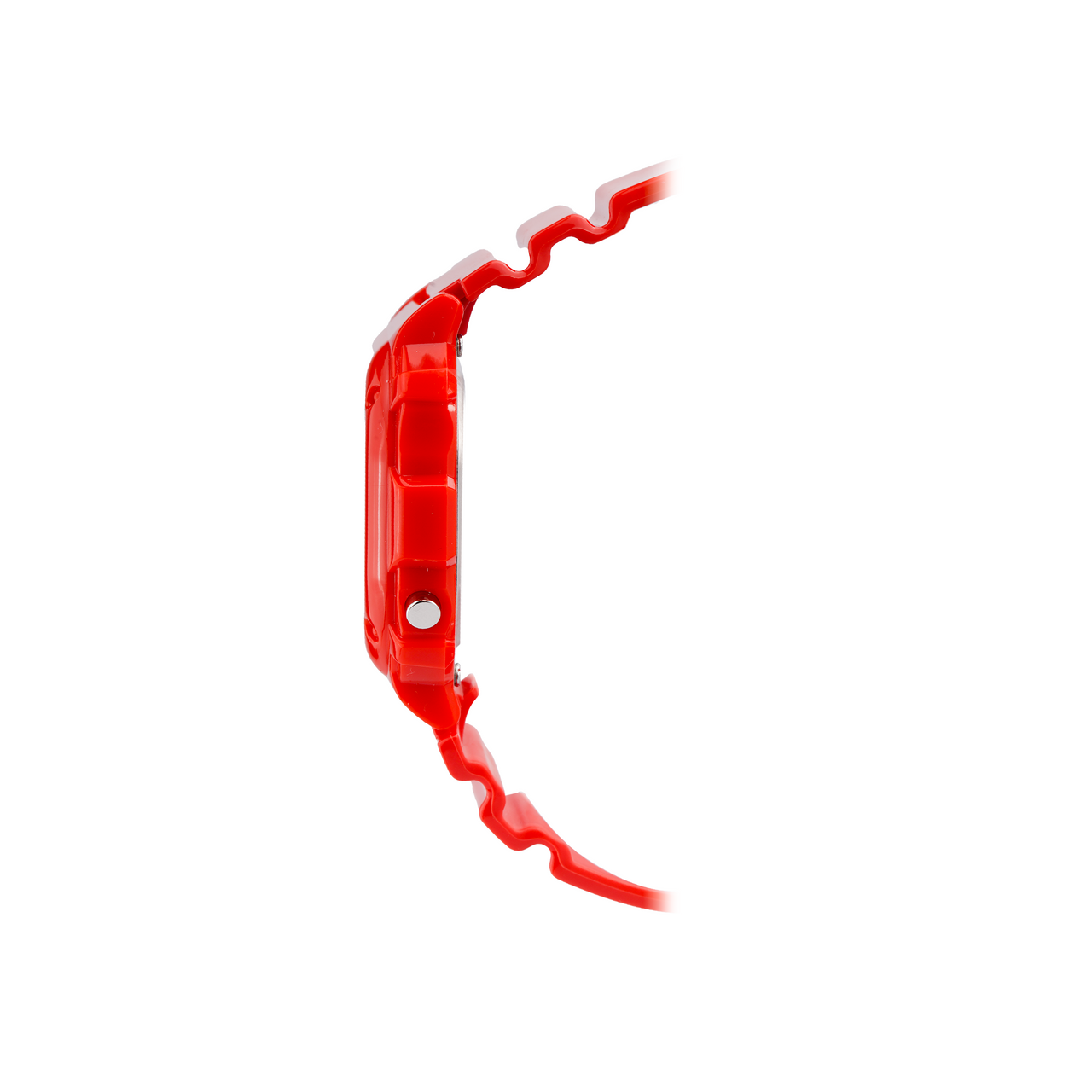 CASIO Small Cube Quartz 50m Waterproof Strap Mineral Glass Lens Resin Strap Watch Red Digital F-108WHC-4ACF