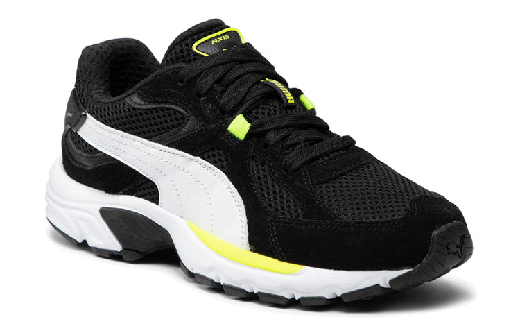 PUMA Unisex Axis Plus Suede Low-Top Running Shoes Black/White 370286-07