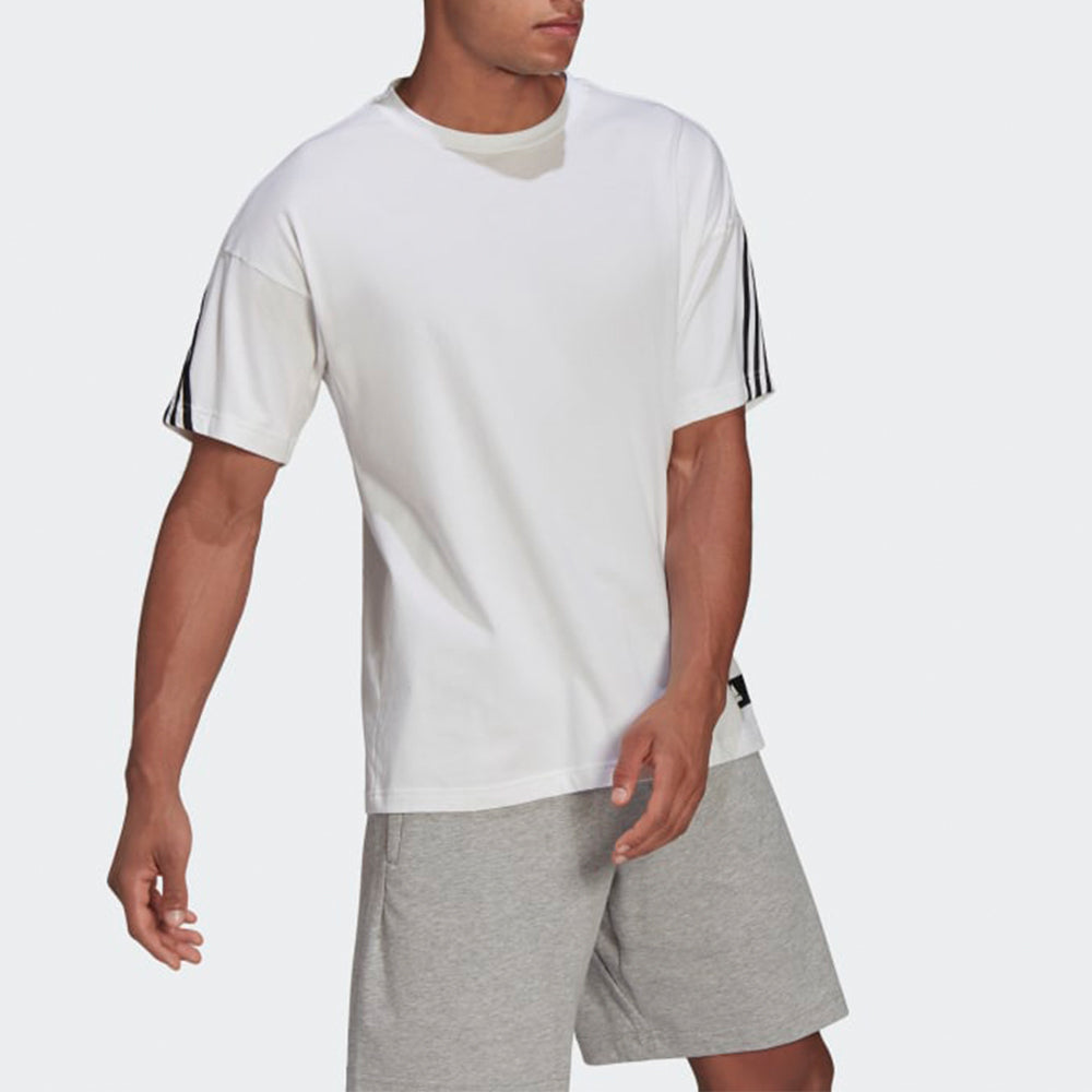 adidas Back Stripe Sports Round Neck Short Sleeve White GP9511