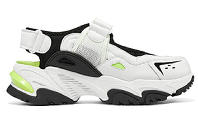 (WMNS) Skechers DLites Sandal 'White Black Neon Green' 896053-WBKL