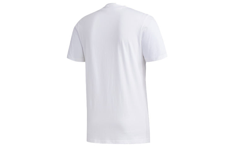 adidas Sports Camouflage Pattern Round Neck Short Sleeve White FM6102