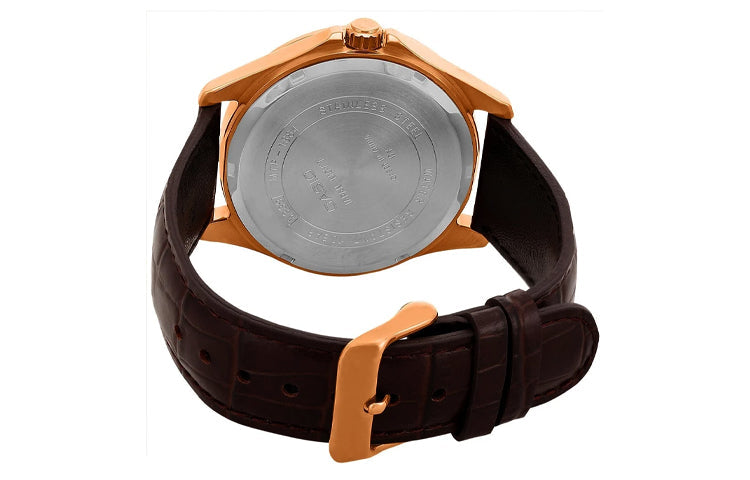 CASIO DRESSSeries LeatherWatch Men's Black/Pink Quartz Waterproof Black Dial Mens Black Analog MTP-1384L-1AV