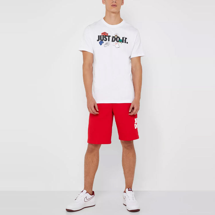 Men's Nike Alphabet Pattern Printing Short Sleeve White T-Shirt AR5077-100
