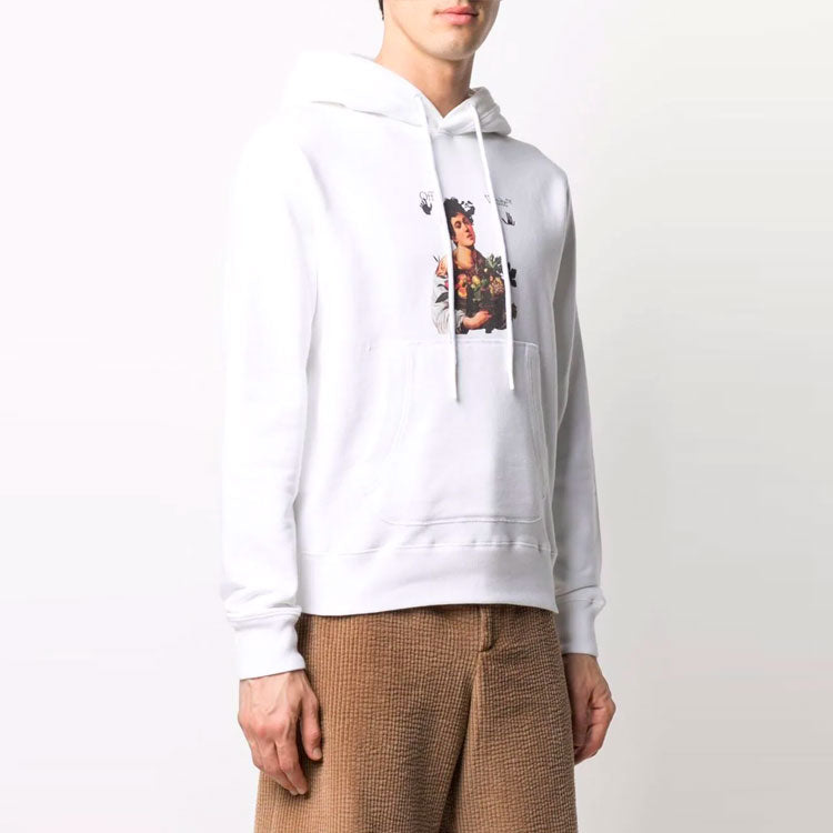 Off-White SS21 Caravaggio Boy Logo Printing Lacing Loose Fit White OMBB074S21FLE0020110