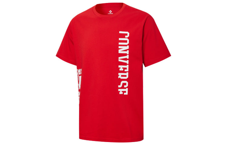 Men's Converse Alphabet Printing Sports Short Sleeve Red 10019983-610