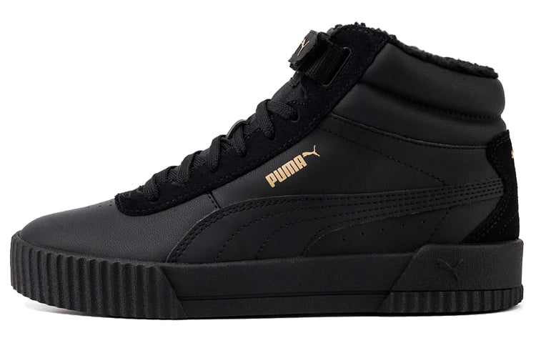 (WMNS) PUMA Carina Mid Wtr Fur 'Black Gold' 380254-01