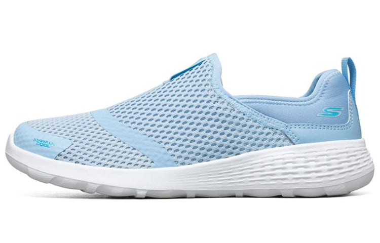 (WMNS) Skechers Go Walk Cool Slip-on Shoes Blue/White 667082-BLU