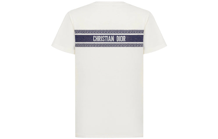 DIOR SS21 Alphabet Pattern Loose Short Sleeve White 143T04IB043-X0200