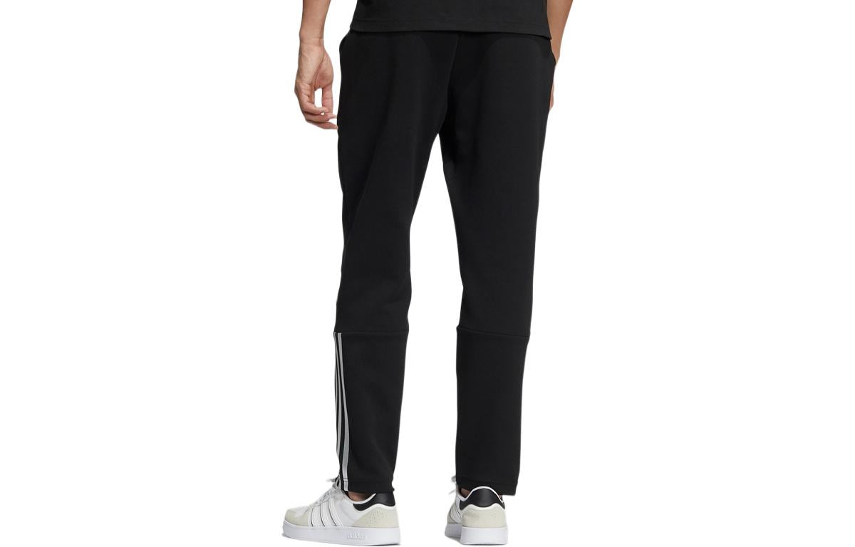 Men's adidas neo Printing Stripe Sports Pants/Trousers/Joggers Black HC9705