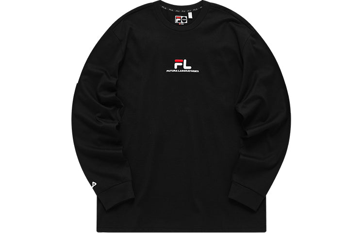 FILA FUSION x FUTURA Crossover Round Neck Long Sleeves Couple Style Black T11U138204F-BK