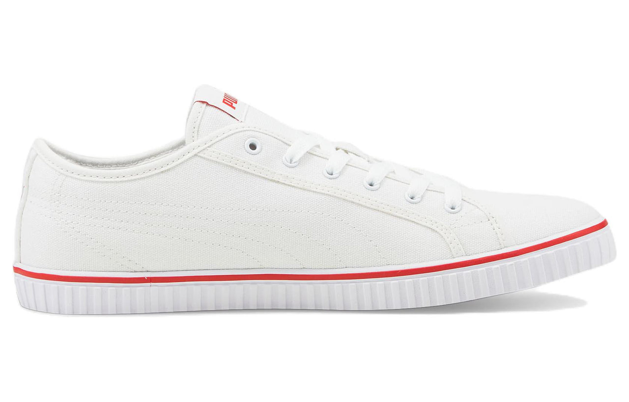 PUMA Ever LoPro Cv Casual Skateboarding Shoes Unisex White Red 383030-01