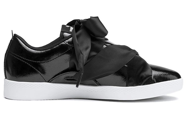 (WMNS) PUMA Smash Bkl Patent Shoes Black/White 369638-02