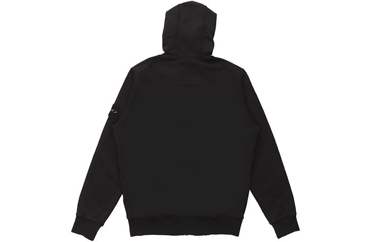 Men's STONE ISLAND Logo Zipper Black 721564251-V0029