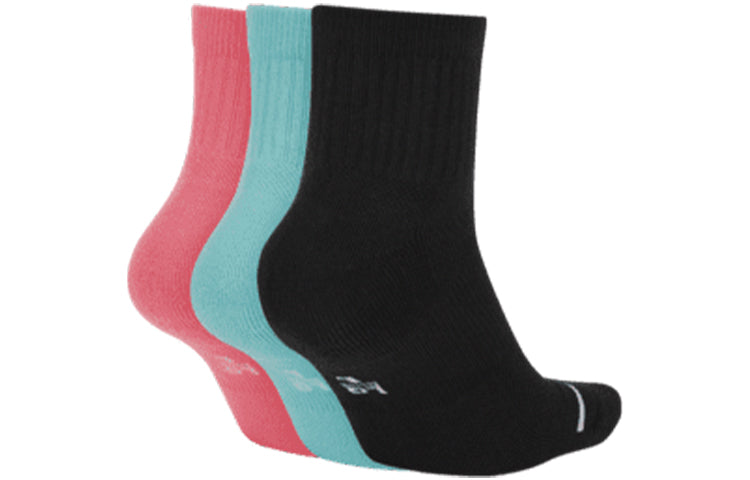 Men's Air Jordan Everyday Max Elastic Knit Training Sports Socks 3 Pairs Red / Blue / Black SX5544-902