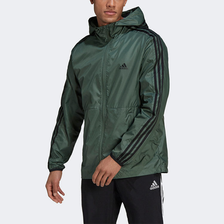 adidas 3s Wb Woven Windproof Hooded Jacket For Men Green GQ0601