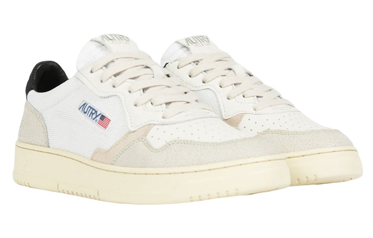 Autry Medalist Capra with Nubuck Low 'White Black' AULM-CN02