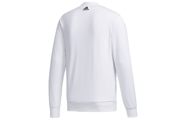 adidas logo Printing Camouflage Loose Sports Round Neck Pullover White FJ0223