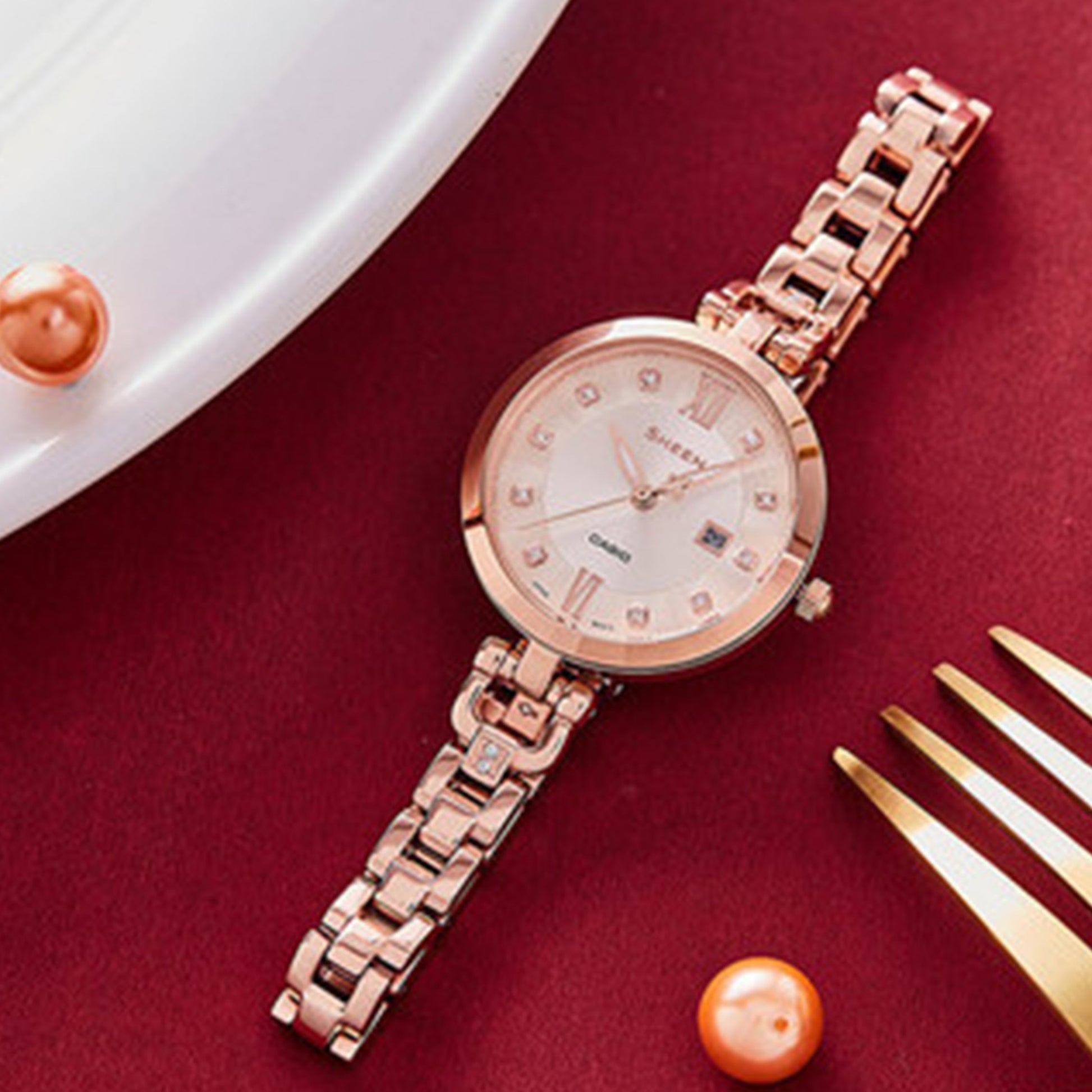 CASIO SHEEN Series Quartz Gold Gold Analog SHE-4055PG-4A