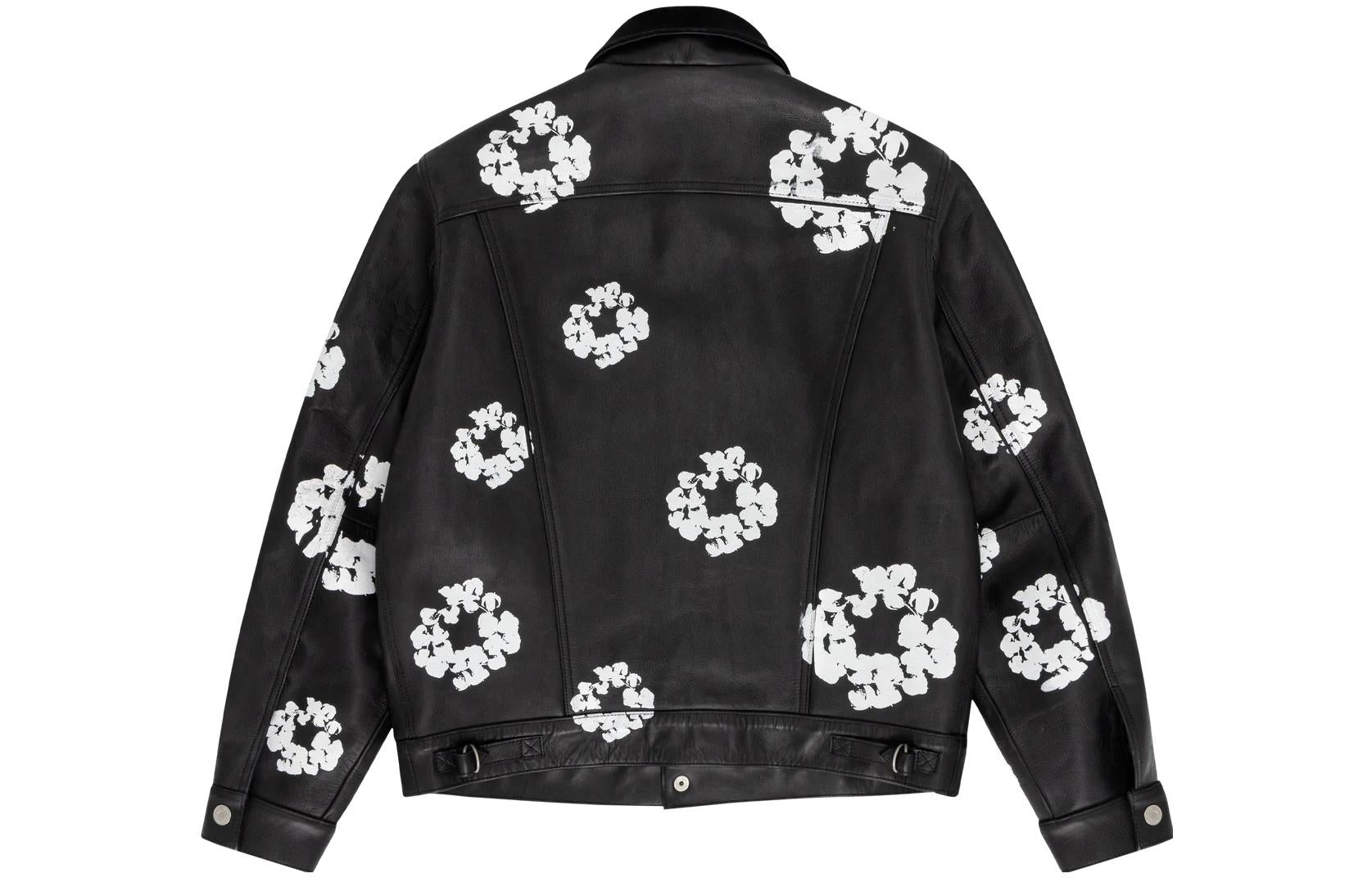 Denim Tears x Levi's FW23 Leather Cotton Wreath Type Iii Jacket 'Black' A5613-0000