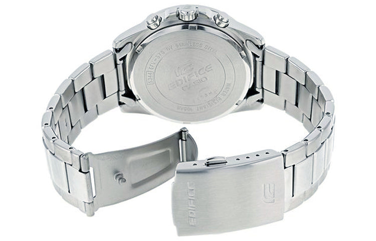 CASIO EDIFICE Water-Proof BlackFrame Men's Chains Black Waterproof Mens Silver Analog EFV-570D-7A