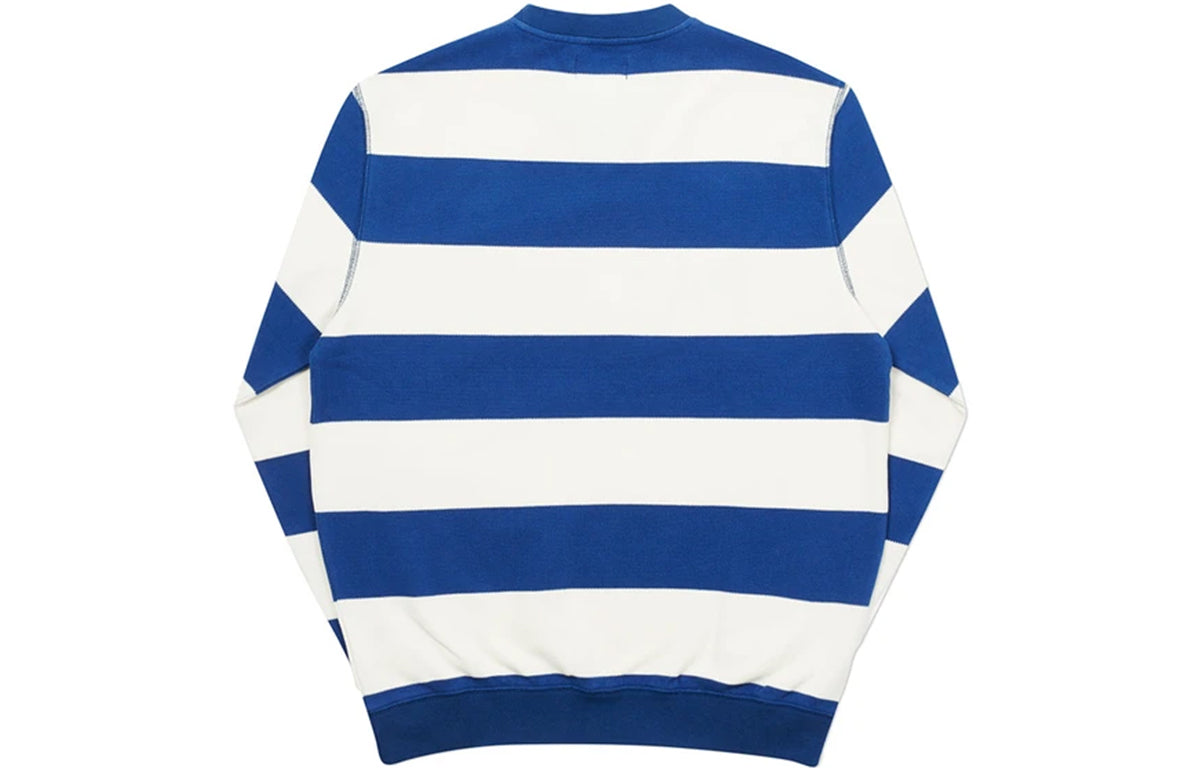 PALACE Stripe Alphabet Round Neck Long Sleeves Unisex Blue P19CS033