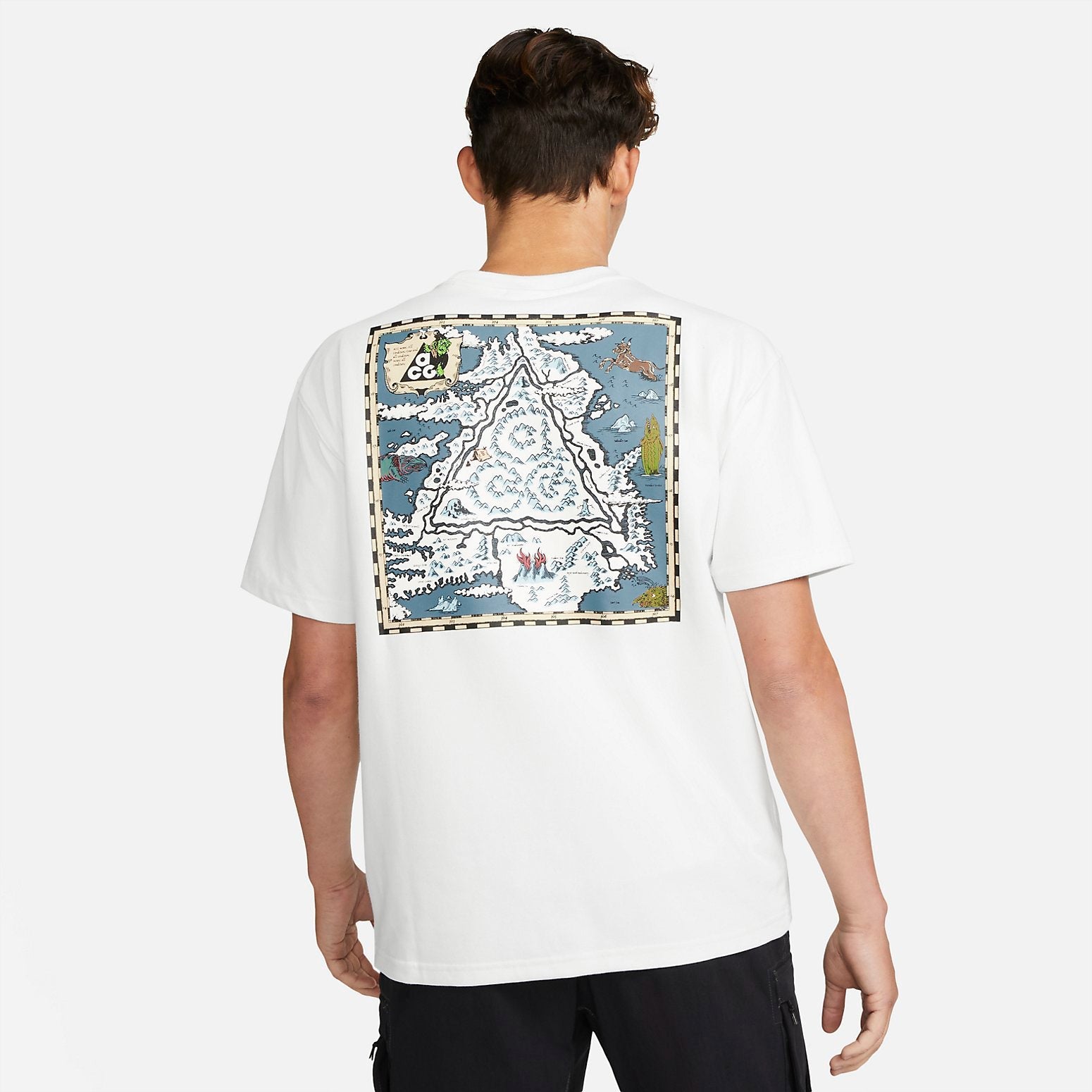 Nike ACG Iceland Map Short Sleeve T-shirt Asia Sizing 'Summit White' DJ5735-121