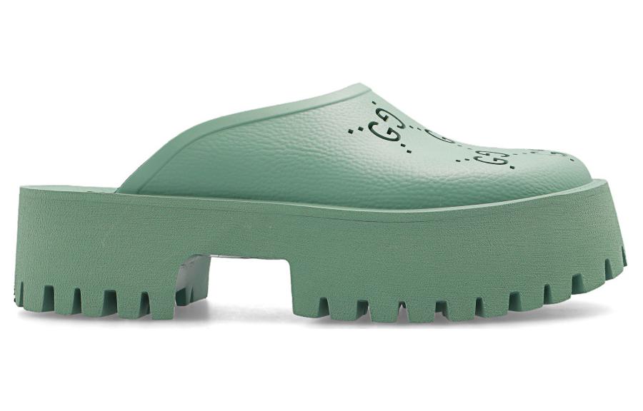 (WMNS) Gucci Platform Perforated G Sandal 'Green' 663577-JFB00-3426