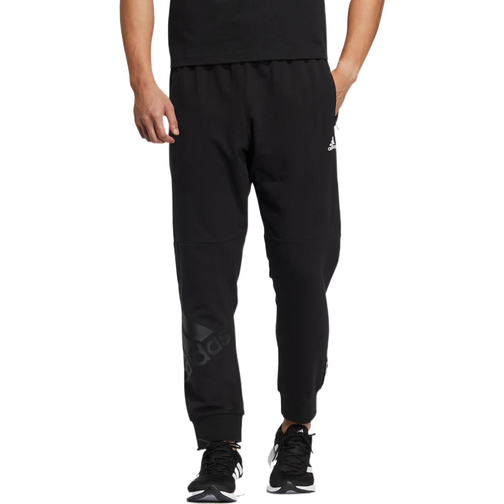 Men's adidas Fi Bp2 Knpt Printing Bundle Feet Sports Pants/Trousers/Joggers Black HI3279