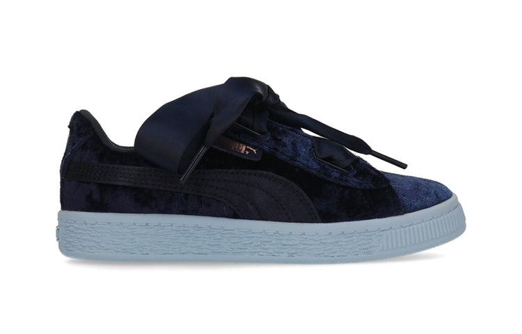 (PS) PUMA Basket Heart Velor Ps Leisure Board Shoes Blue 367625-02