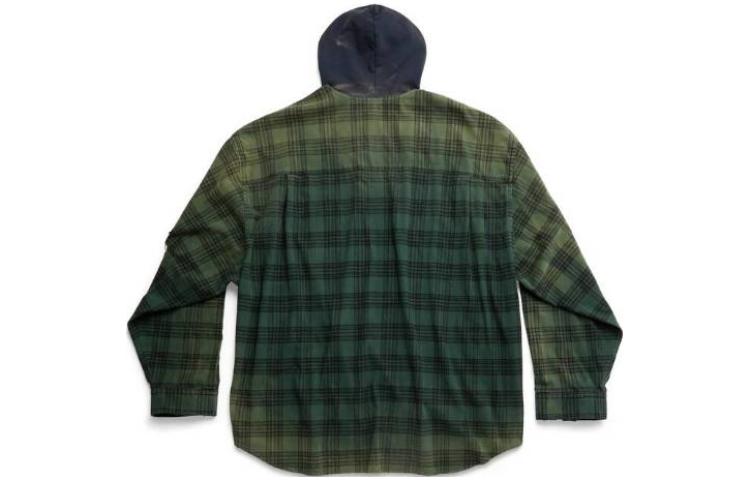 Balenciaga Oversized Hooded Shirt 'Green' 746369TOM213328