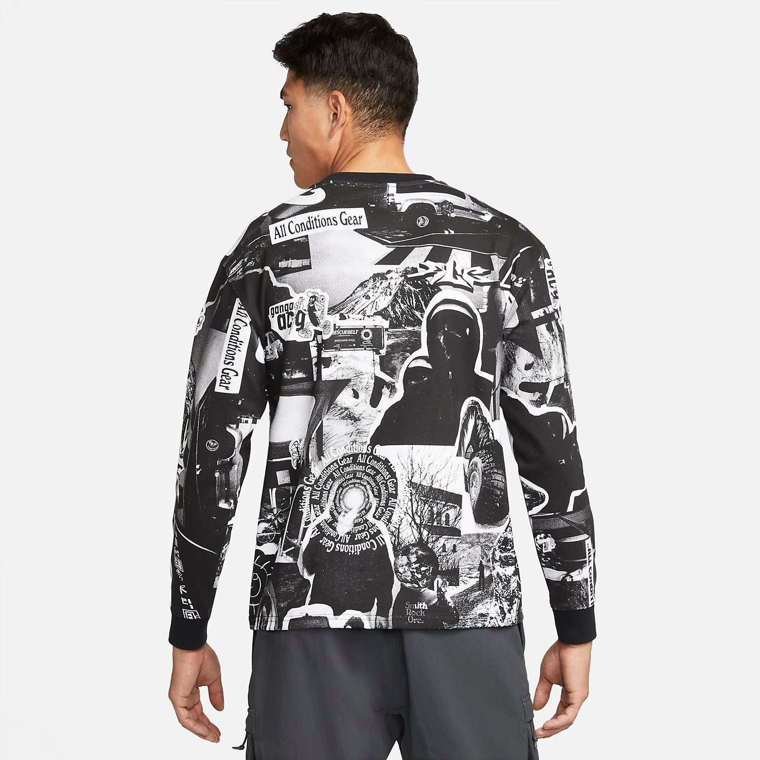 Nike ACG Glacier Long Sleeve Shirt Asia Sizing 'Black White' DJ5801-010