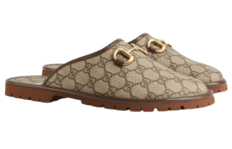 Gucci GG Slipper Beige Canvas 'Brown Beige' 655571-96G60-9762