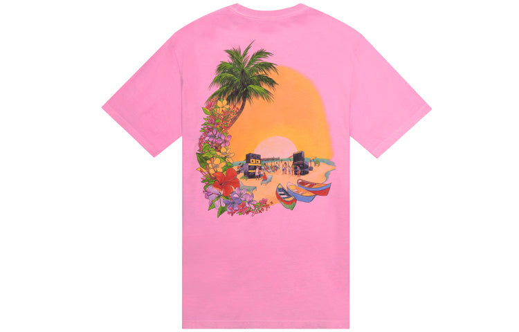 Men's Stussy Hell Shire Pig Dyed Tee Classic Photo Washed Short Sleeve Pink 1904199