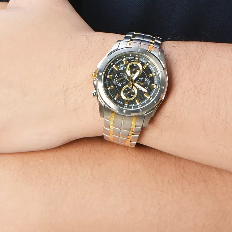 CASIO EDIFICE Series Minimalistic Stainless Steel Strap waterproof Watch Color EF-328SG-1A Gold Analog EF-328SG-1A2021