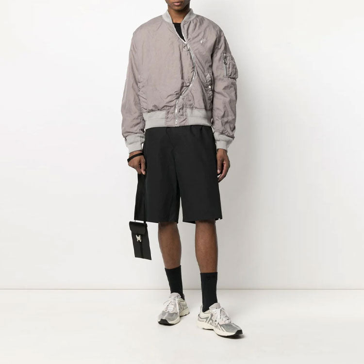 Off-White SS21 Twist aviator Jacket Loose Fit Gray OMEH033S21FAB0010500