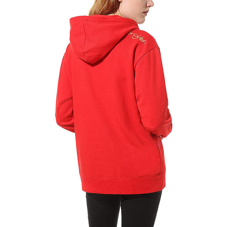 (WMNS) Vans Brighton Multi-Color Signature Embroidered Hoodie Red VN0A4OTFIZQ