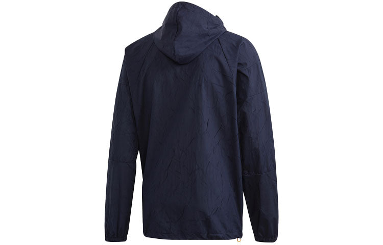 adidas Casual Sports hooded Logo Jacket Navy Blue FR8289