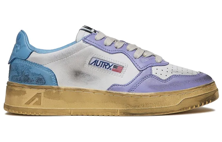 (WMNS) Autry Medalist Super Vintage Low Leather Sneakers 'White Purple Blue' AVLW-SV17