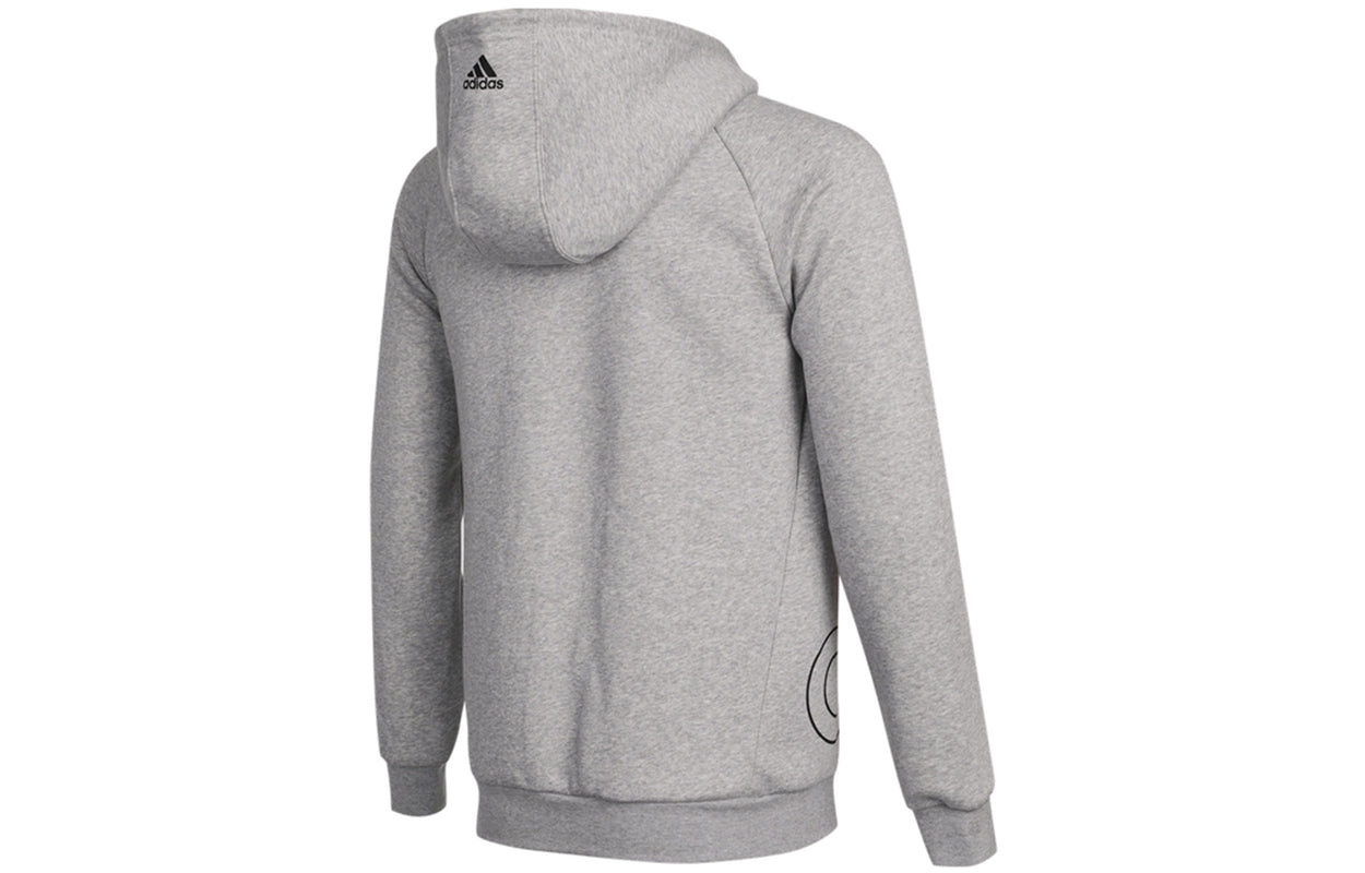 Men's adidas Big Lo Hd Fl Large Logo Printing Fleece Lined Sports Knit Gray HB5091