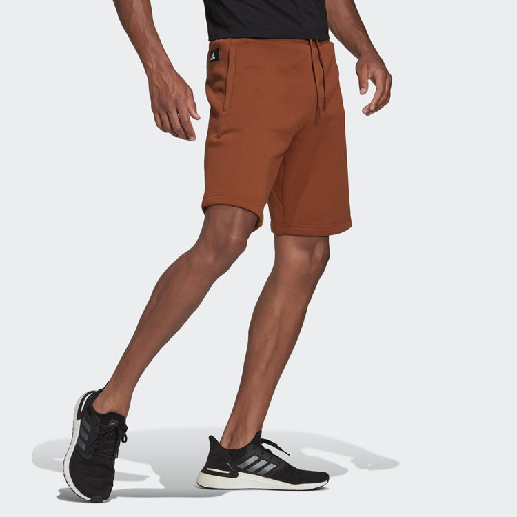 adidas M Fi Short Logo Printing Sports Lacing Loose Shorts Brown GM6469