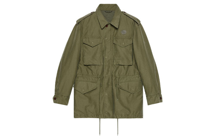 Gucci x Disney Donald Duck Embroidered Environmentally Friendly Washed Cotton Jacket For Men Green 640355-XDBHZ-3281