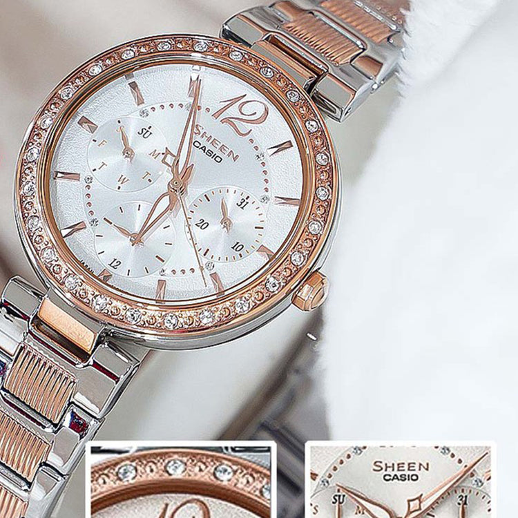 CASIO Female SHEEN Japan / South Korea Fashion Rose Gold Analog SHE-3065SPG-7A